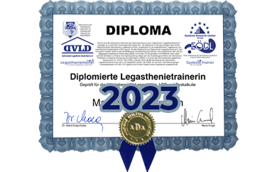 Diploma zum diplomierten Legasthenietrainer von Prof. Ruth Wanzenböck, BEd. von 2023